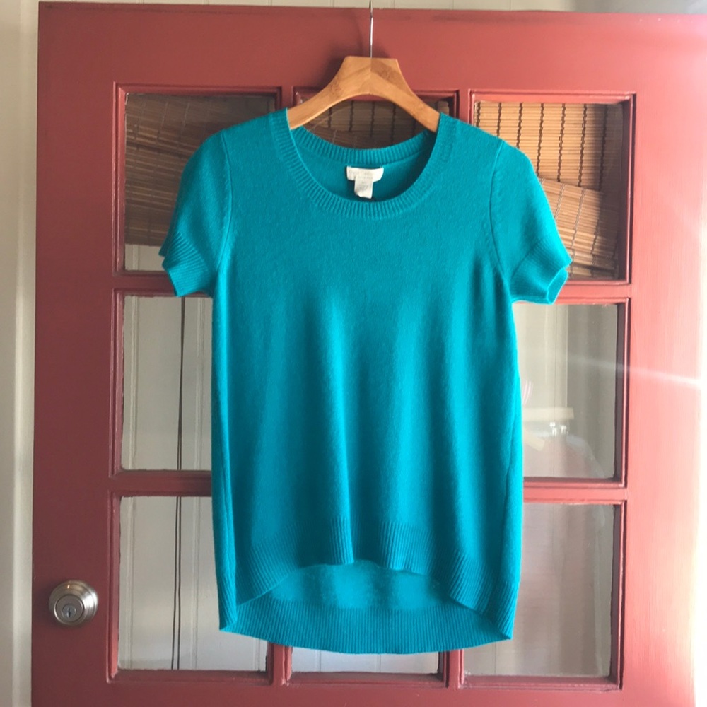 Short sleeve cashmere sweater